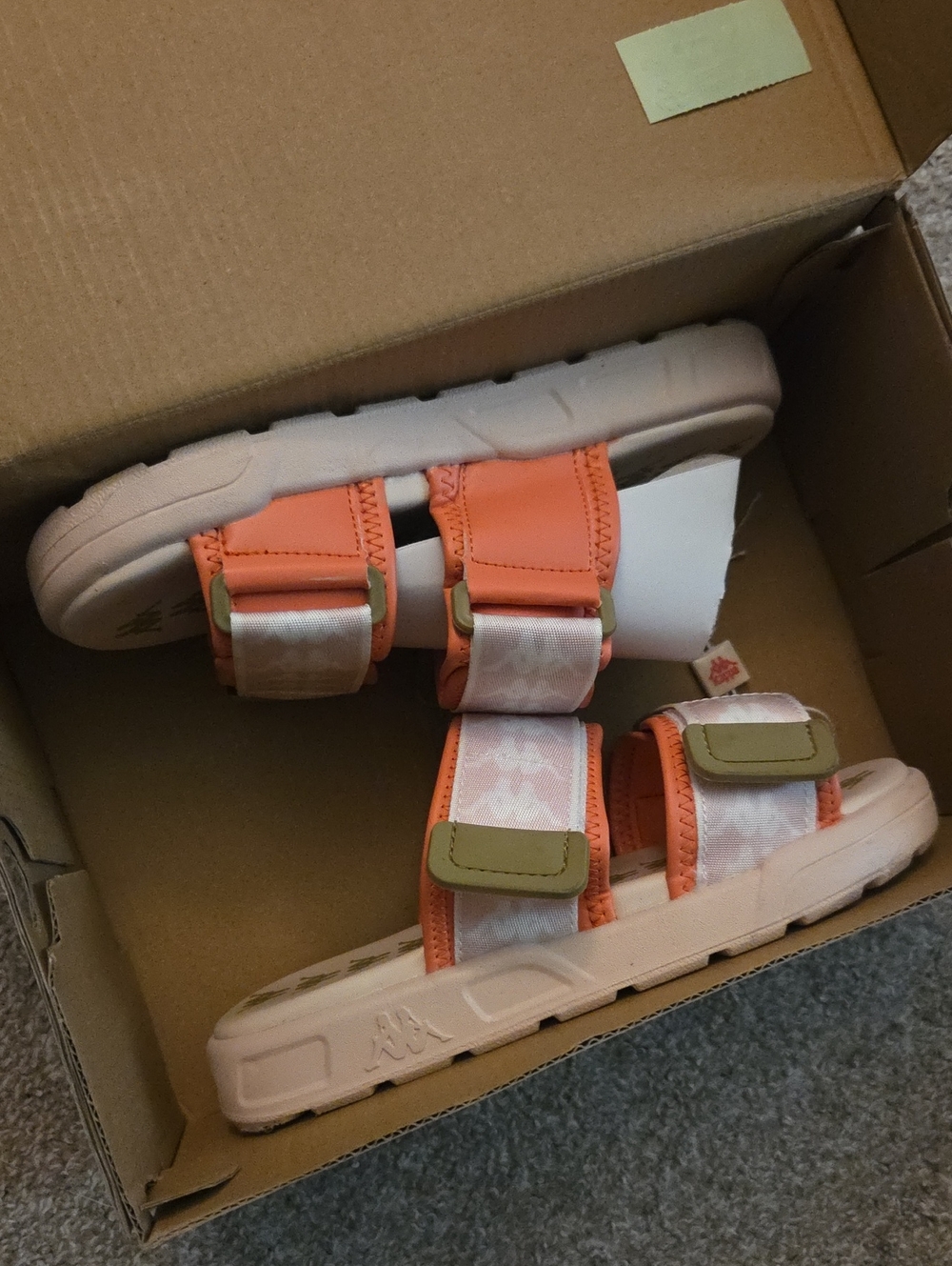 Kappa Kids Coral Orange Velcro Sport Sandals